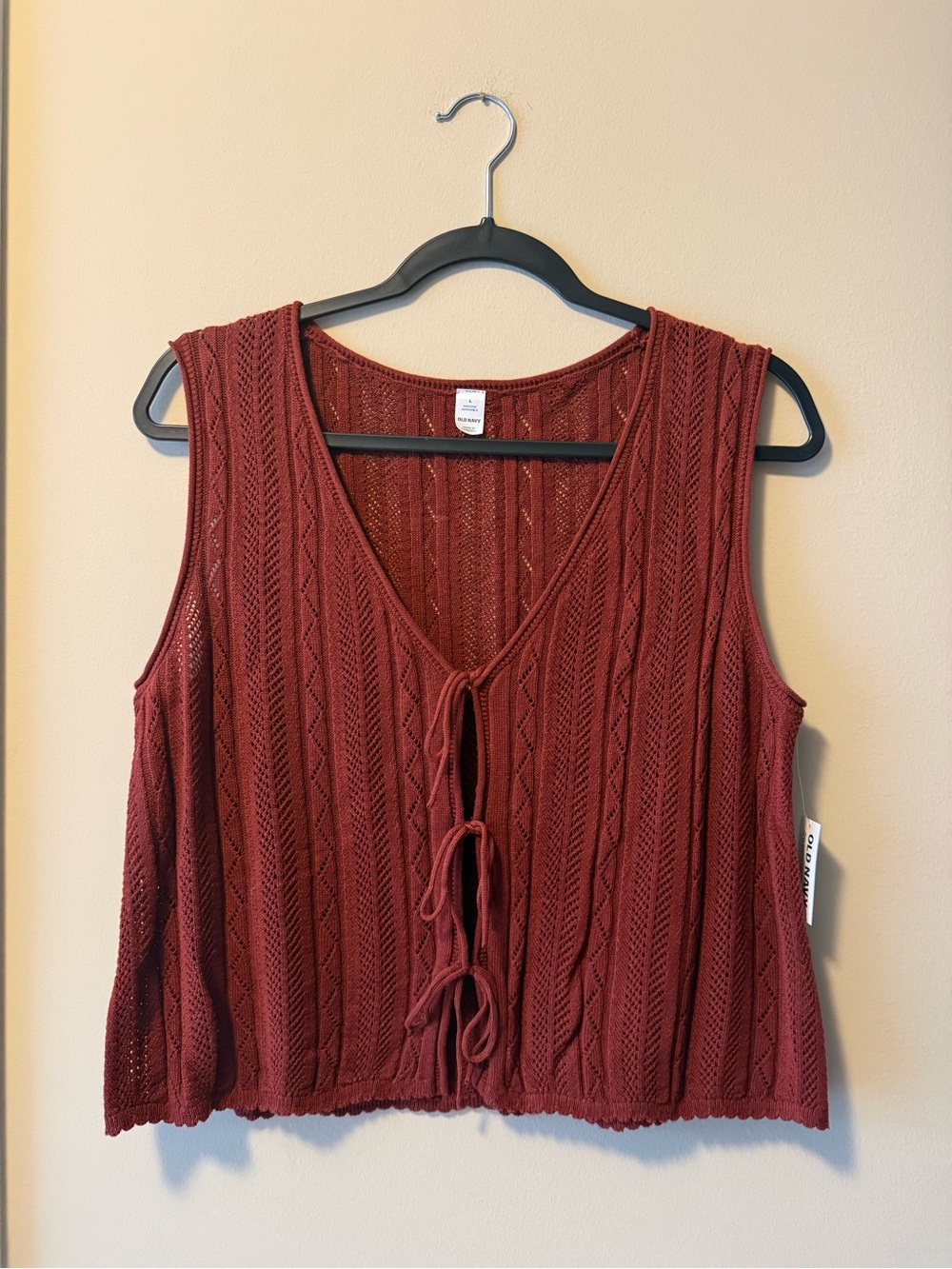 Old Navy Rust Knit Tie-Front Tank